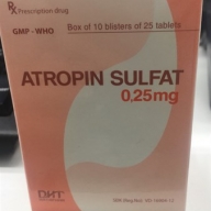 Atropin 0.25mg Hà tây Hộp 250 viên