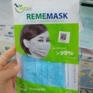Khẩu trang xanh, trắng , xám 3 lớp rememask ( Túi = 5 cái)