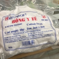 Bông Cắt Tiệt Trùng 3cm x 3cm 50Gram (Gói)
