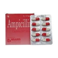 Ampicillin 500mg Ấn - Hộp 10 vỉ x 10 viên