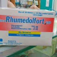 Rhumedol fort 650mg đỏ Hộp 100 viên