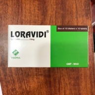 Loravidi (loratadin 10mg) Vidipha hộp 100 viên