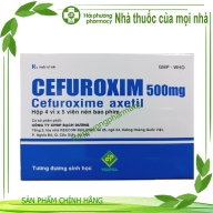 Cefuroxim 500 (cefuroxime axeril) vidipha xanh hộp*4 vỉ*5 viên