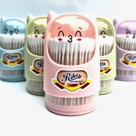 Tăm bông thân giấy cao cấp trẻ em Rikob hình thỏ ( đầu muỗng tròn ) lọ*180c