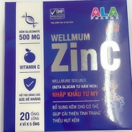 Kẽm WELLMUM ZINC ALA hộp*4 vỉ*5 ống