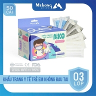Khẩu trang y tế trẻ em quai mềm không đau tai Miko màu trắng hộp*50 cái