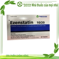 Ezenstatin 10/20 ( Ezetimib 10 mg , atorvastatin 20 mg ) hộp*28 viên