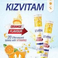 Sủi Kizvitam Đức vitamin c vị cam lọ*20 viên*90g